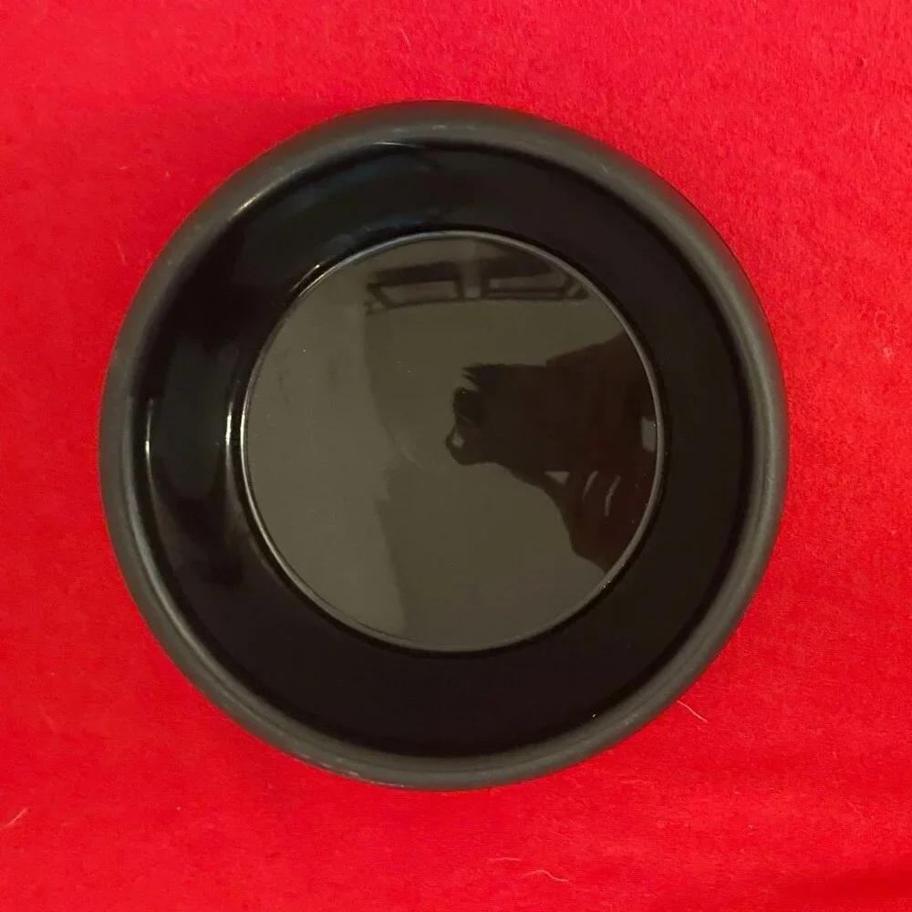Dog Dish: Black Round Plastic Pet Dish, Medium
